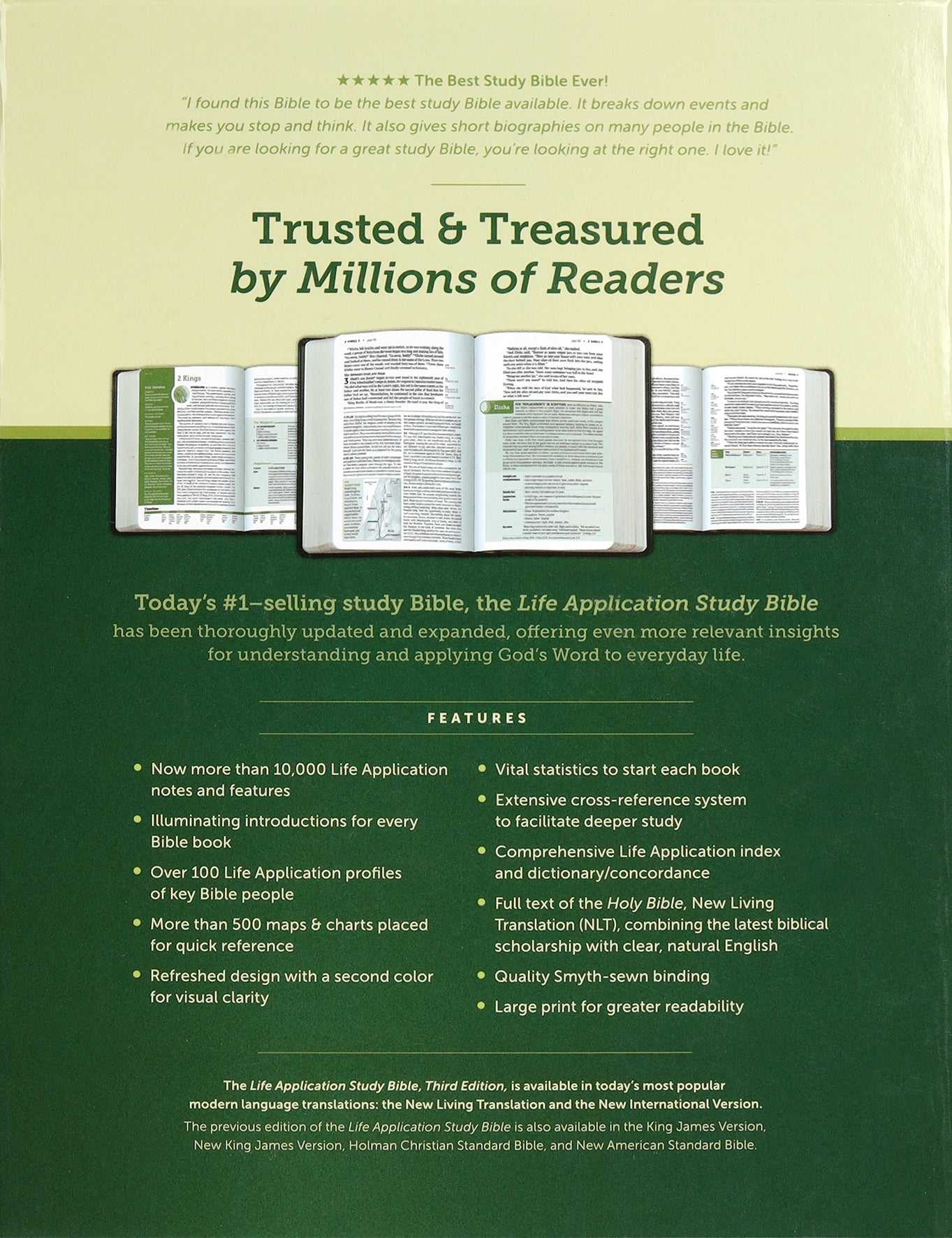 Front cover of NLT Life Application Study Bible 3rd Edition Large Print Black/Onyx (Red Letter Edition) Bible.