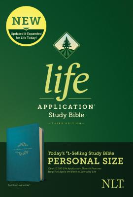 NLT Life Application Study Bible Personal Size Teal Blue Black Letter Edition