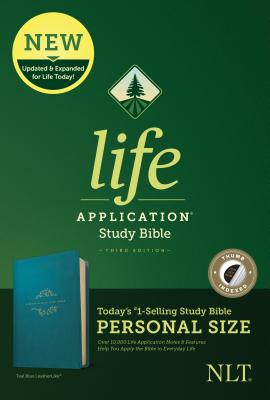 Personal Size NLT Life Application Study Bible in Teal Blue Indexed Black Letter Edition
