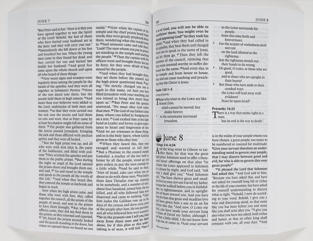ESV One Year Devotional Journaling Bible with black letter edition