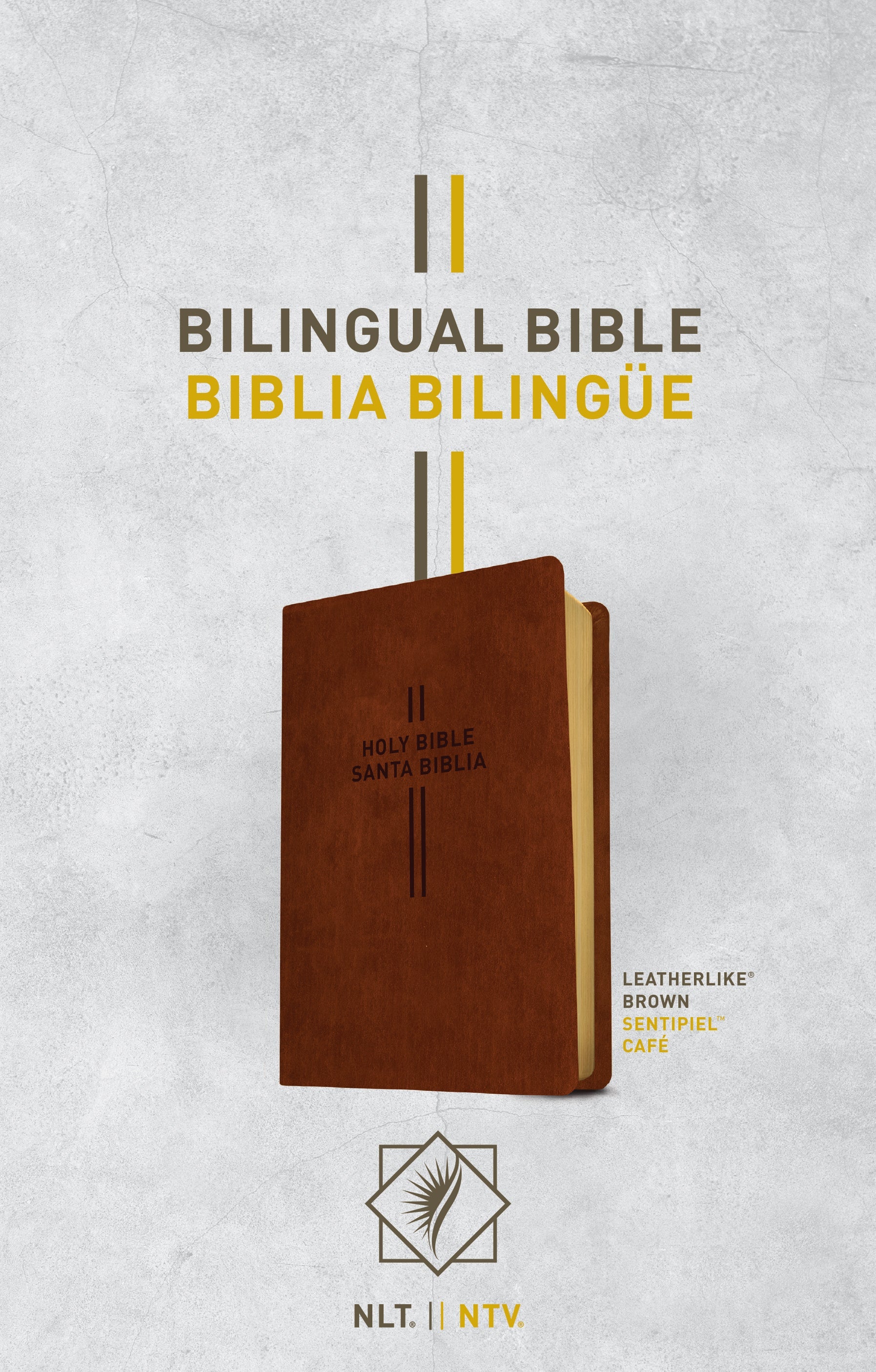 NLT-NTV Bilingual Bible Biblia Bilingue Brown Black Letter Edition Cover