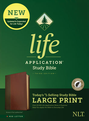 NLT Life Application Study Bible 3rd Edition Large Print Brown/Mahogany Indexed (Red Letter Edition)