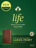 NLT Life Application Study Bible 3rd Edition Large Print Brown/Mahogany Indexed (Red Letter Edition)