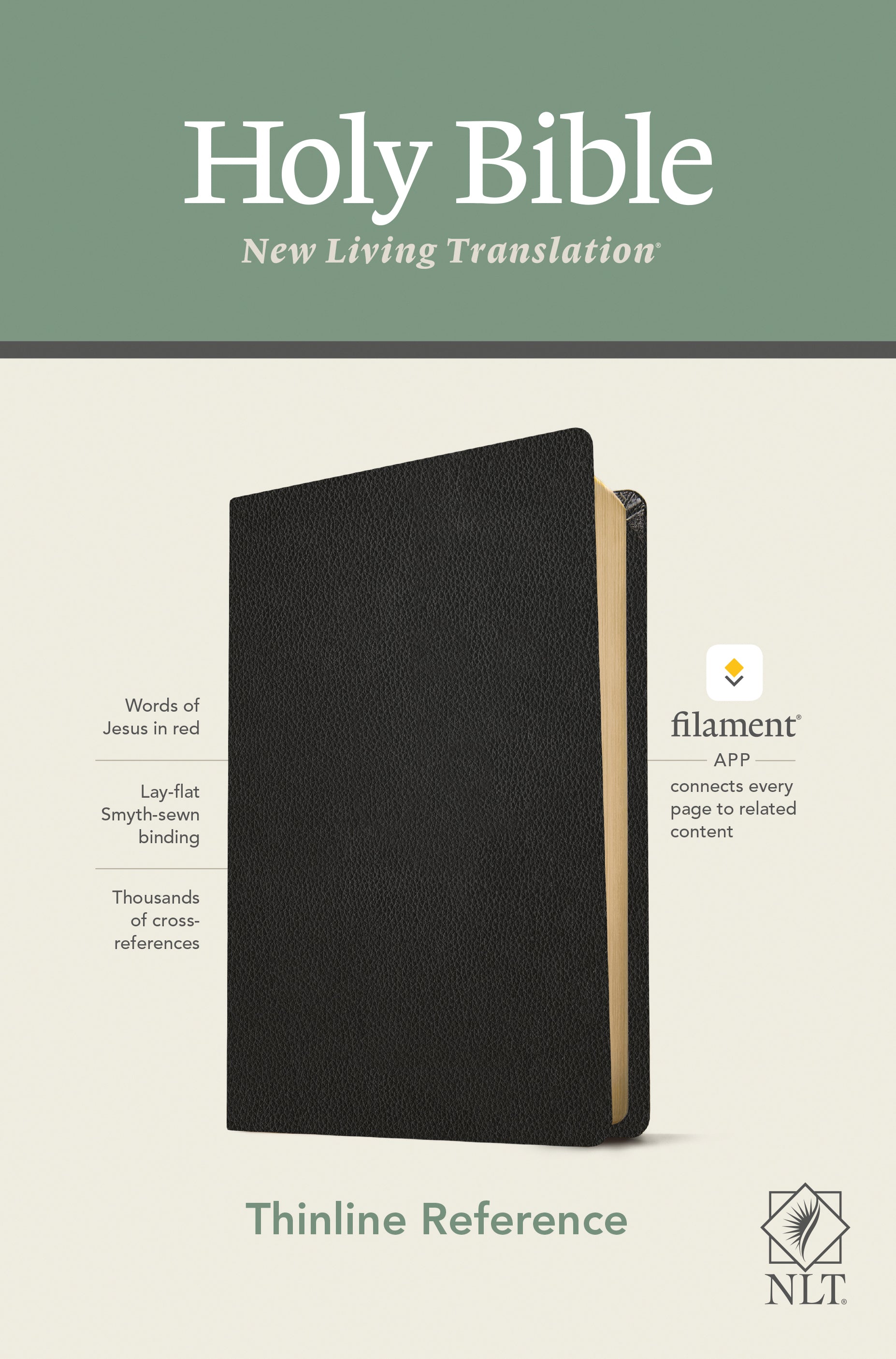 NLT Thinline Reference Bible Black Red Letter (Filament Enabled Edition)