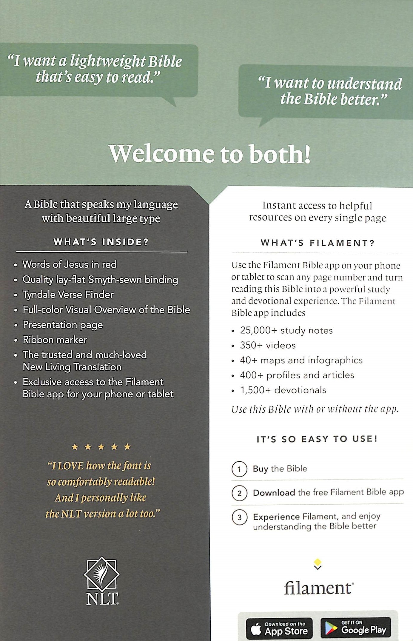 NLT Personal Size Giant Print Bible Filament Enabled Edition Floral Teal (Red Letter Edition)