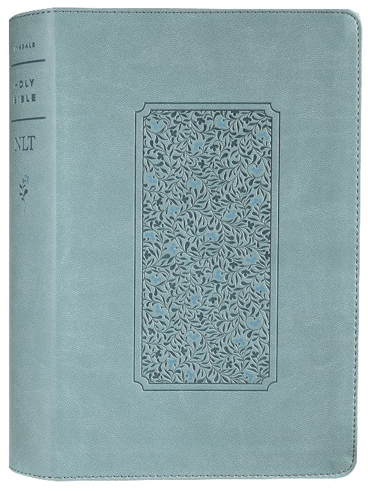 NLT Personal Size Giant Print Bible Filament Enabled Edition Floral Teal (Red Letter Edition)
