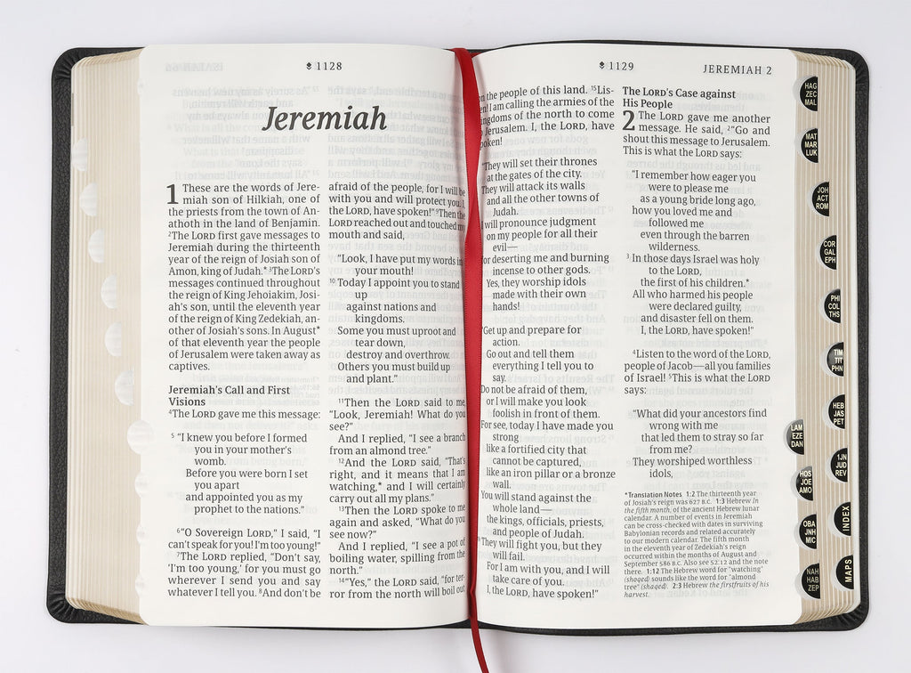 NLT personal size giant print Bible with red letter edition and filament enabled index