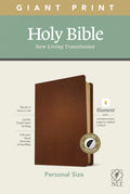 NLT Personal Size Giant Print Bible with Filament Enabled Indexed Brown Red Letter Edition Cover