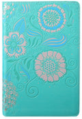 NLT Girls Life Application Bible Teal and Pink Flowers Edition