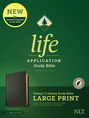 Large Print NLT Life Application Study Bible with Red Letter Edition and Black Indexed