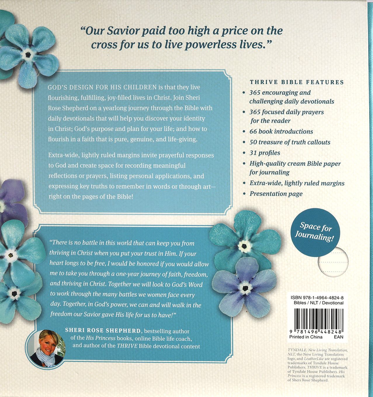 NLT Thrive Devotional Bible with journaling space, black letter edition