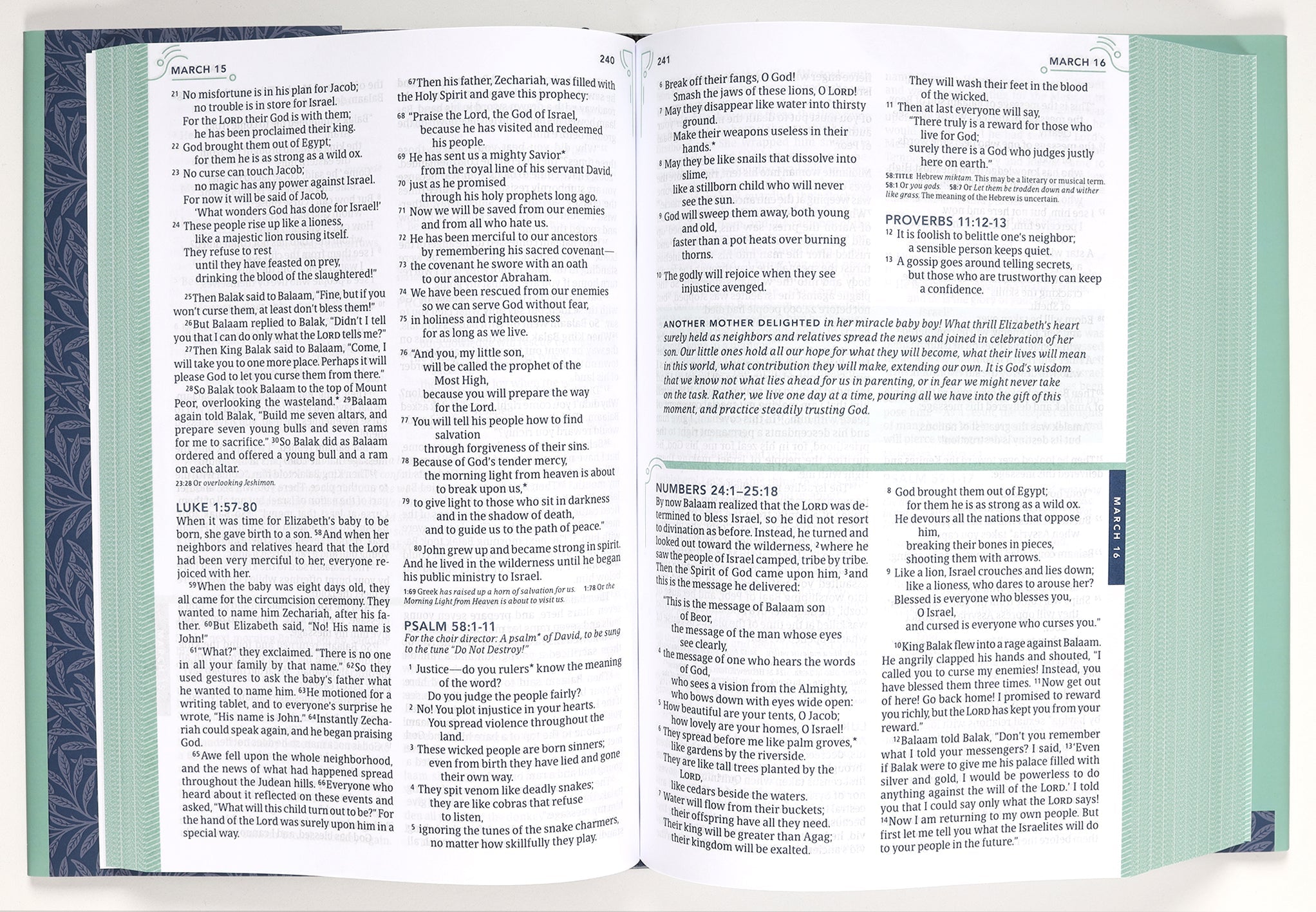 Personalized journaling space in NLT One Year Bible for Women, a daily scripture guide for women