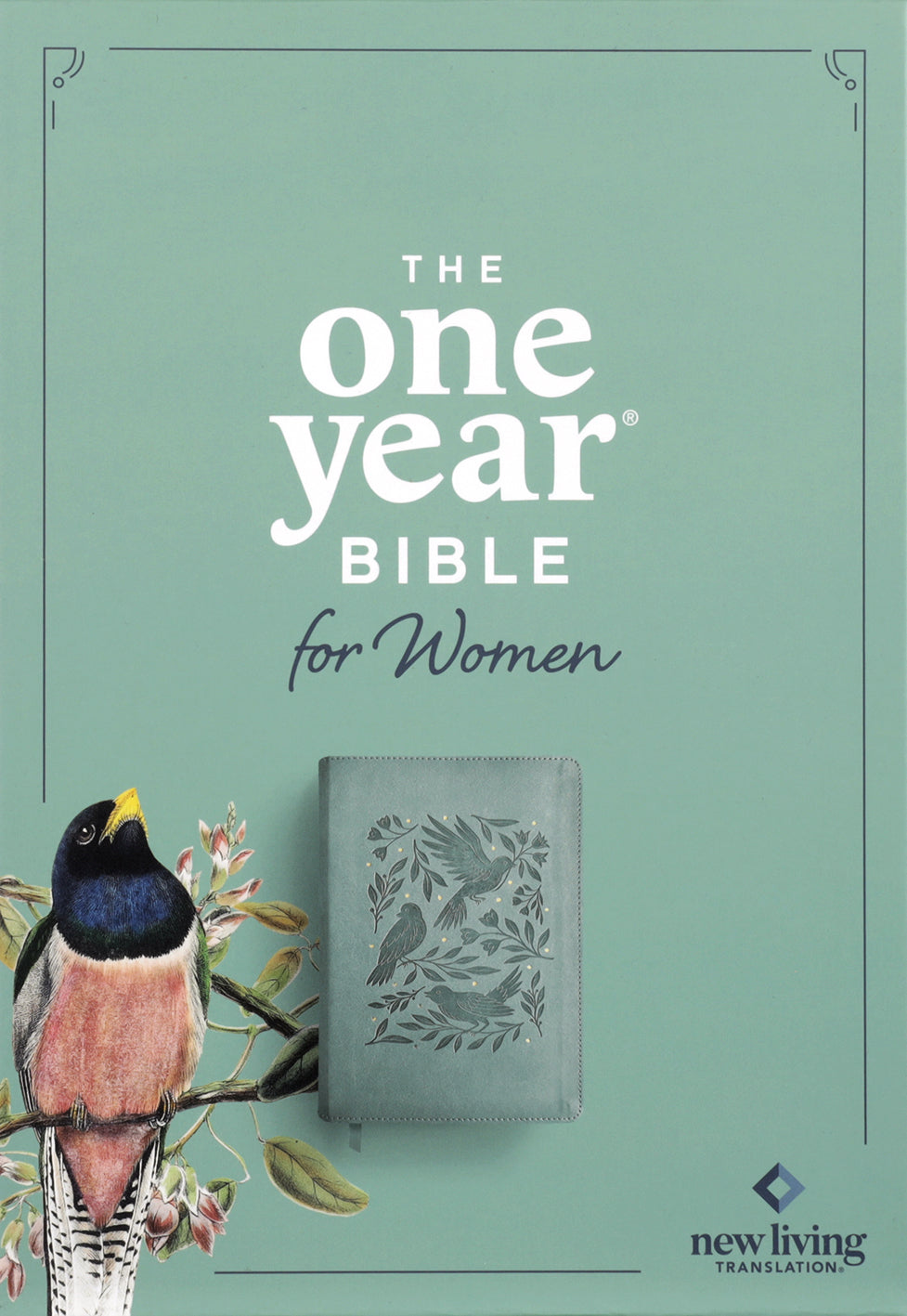 Beautiful Birdsong Teal leather cover, NLT One Year Bible for Women, devotional journaling