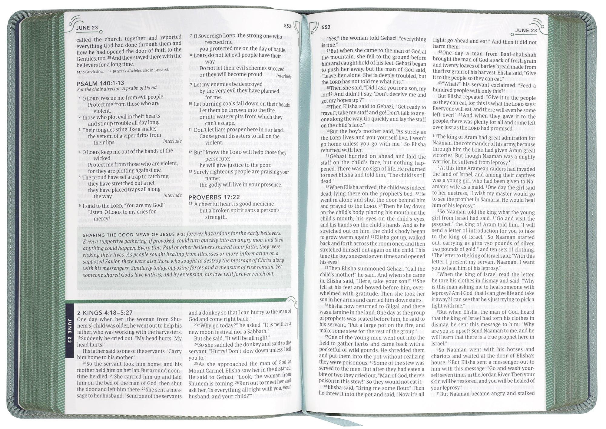 NLT The One Year Bible for Women, Birdsong Teal