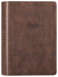 Rustic Brown One Year Devotional Bible for Men, a comprehensive daily reading guide for spiritual growth and reflection.
