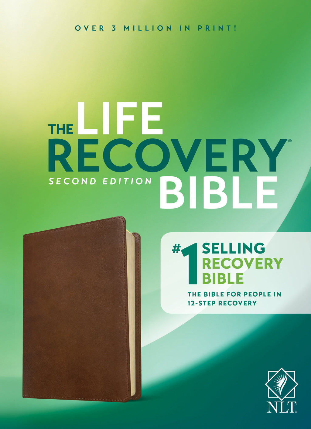NLT Life Recovery Bible Second Edition, rustic brown leather cover, inspirational Christian Bible.