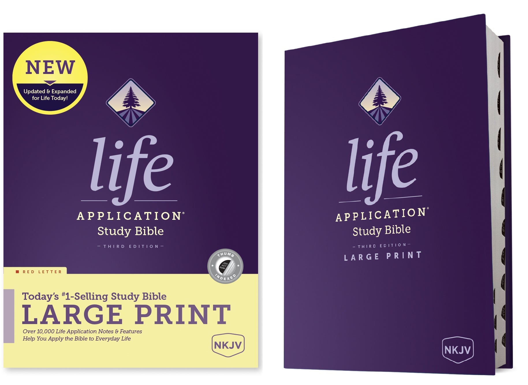 Large Print NKJV Life Application Study Bible Indexed