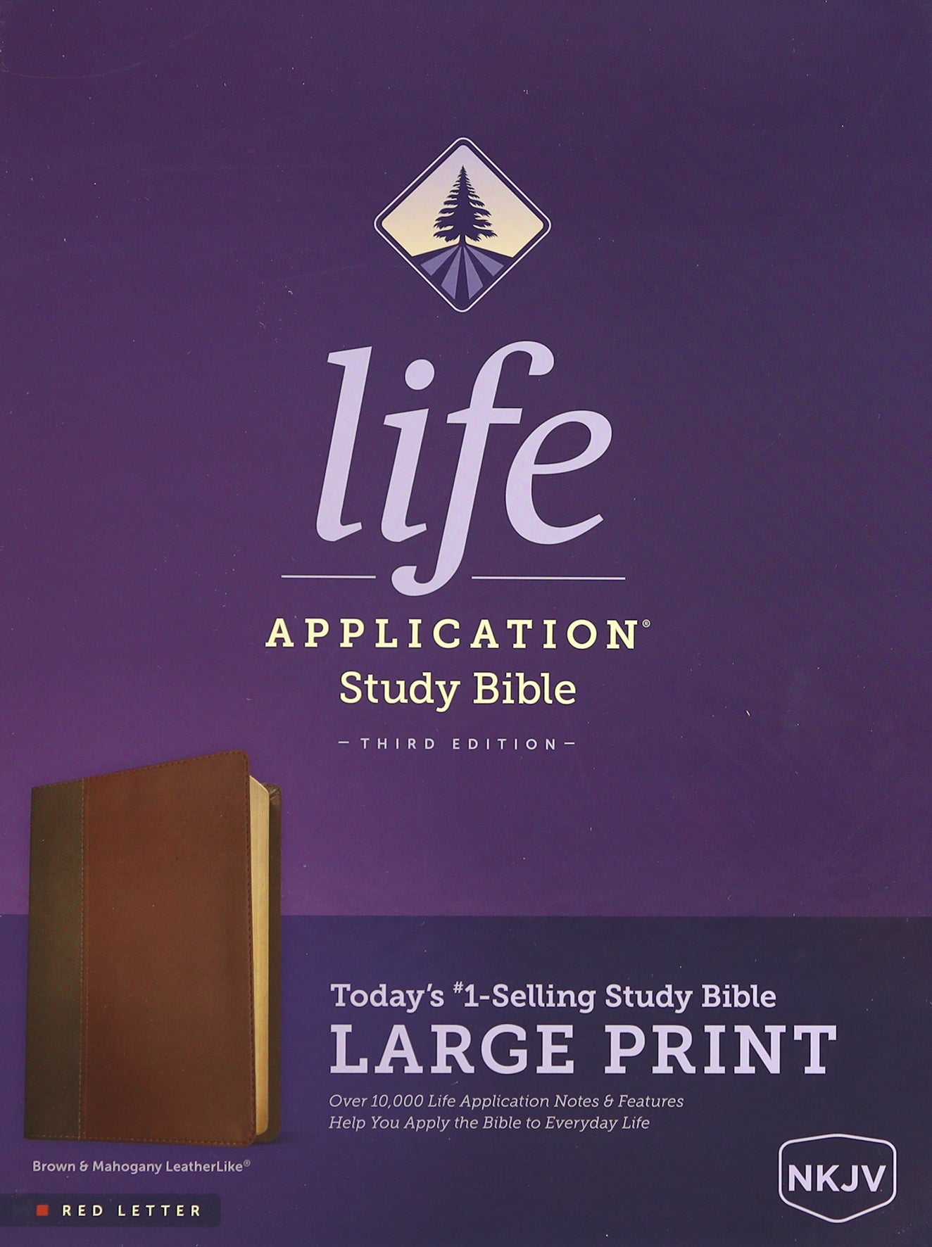 NKJV Life Application Study Bible, 3rd Edition, Large Print, Brown/Mahogany cover, Red Letter edition