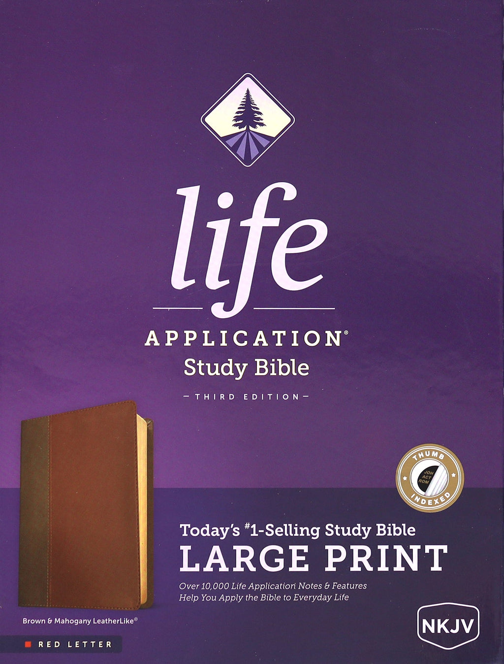 NKJV Life Application Study Bible 3rd Edition, Large Print Bible Interior with Brown/Mahogany Indexed (Red Letter Edition) Pa