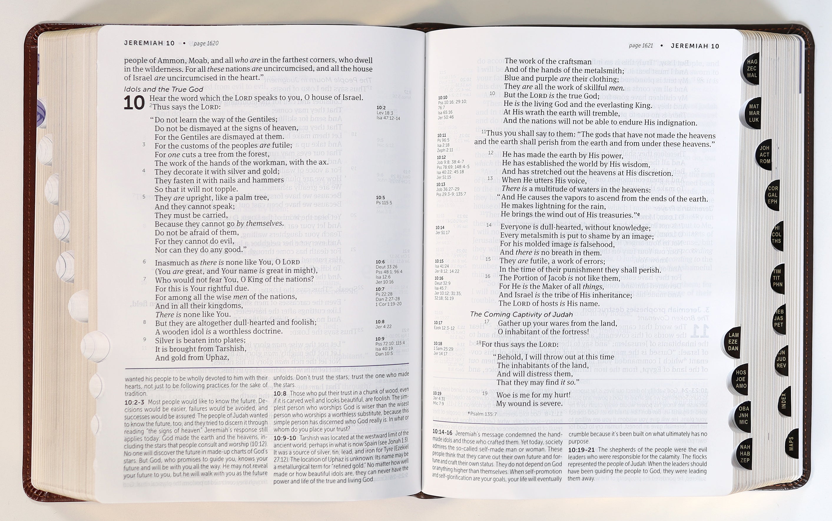 NKJV Life Application Study Bible 3rd Edition, Large Print Bible Back Cover with Brown/Mahogany Indexed (Red Letter Edition) 