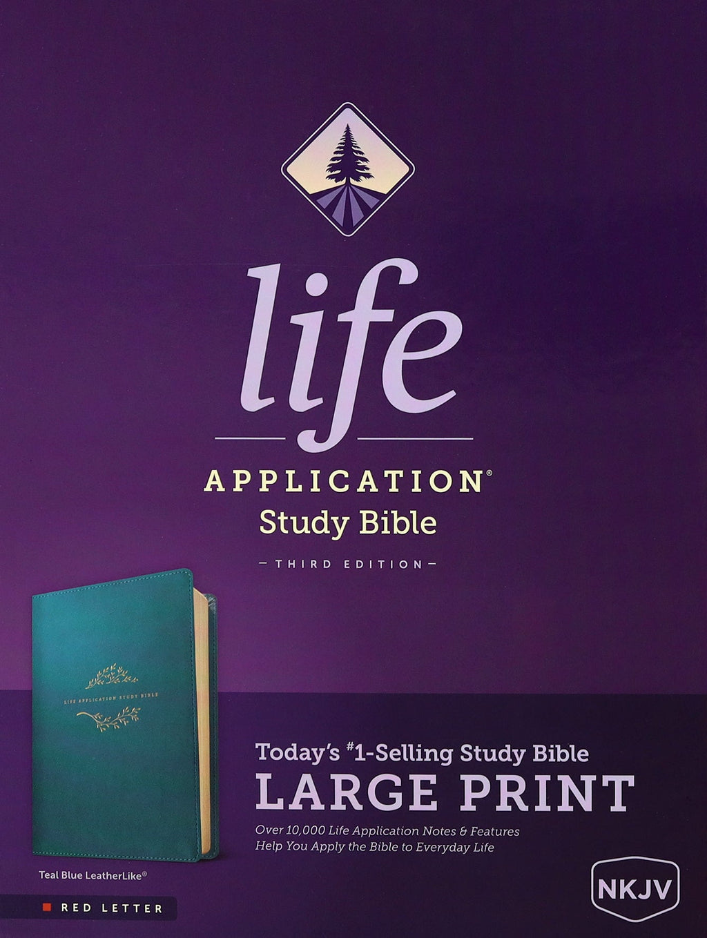 NKJV Life Application Study Bible 3rd Edition Large Print Teal Blue Bible with Red Letter Edition
