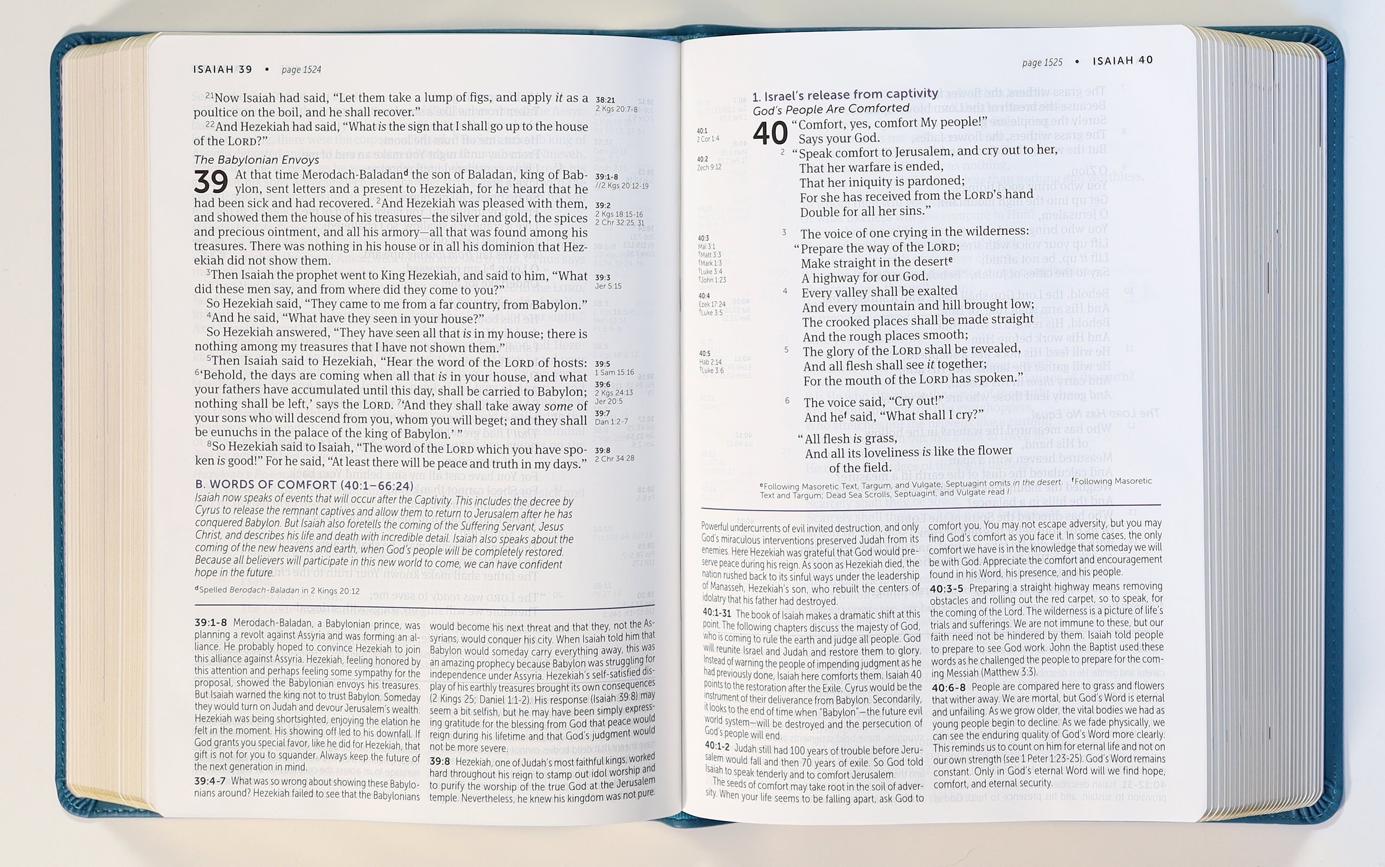 NKJV Life Application Study Bible 3rd Edition Large Print Teal Blue cover in teal blue
