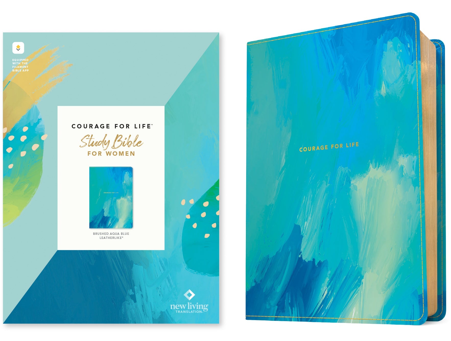 NLT Courage For Life Study Bible for Women, open to a Bible study page