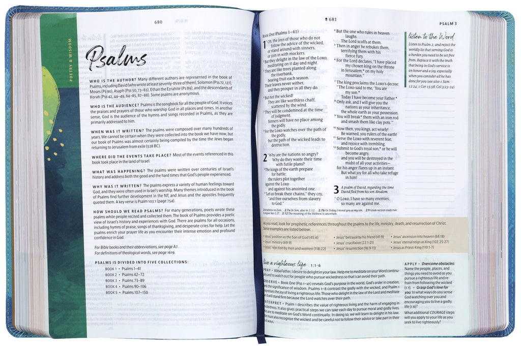 NLT Courage For Life Study Bible for Women on a shelf with other books