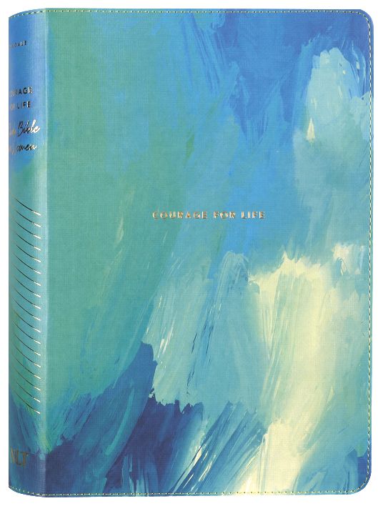 NLT Courage For Life Study Bible for Women in Brushed Aqua Blue