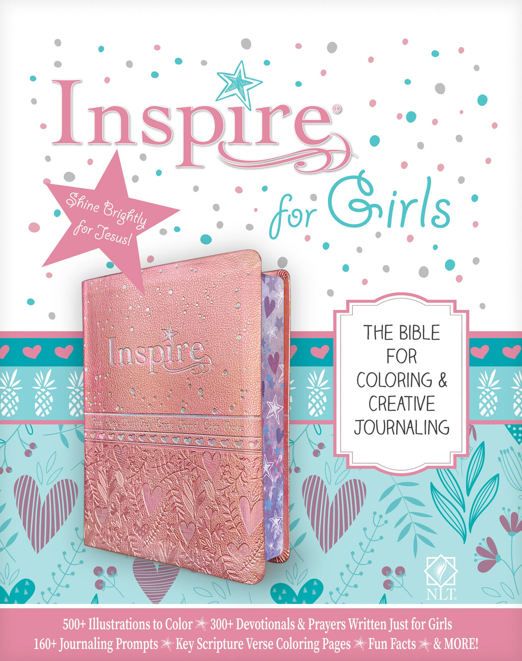NLT Inspire Bible for Girls, featuring a pink cover, a great gift for teenage girls and young women.