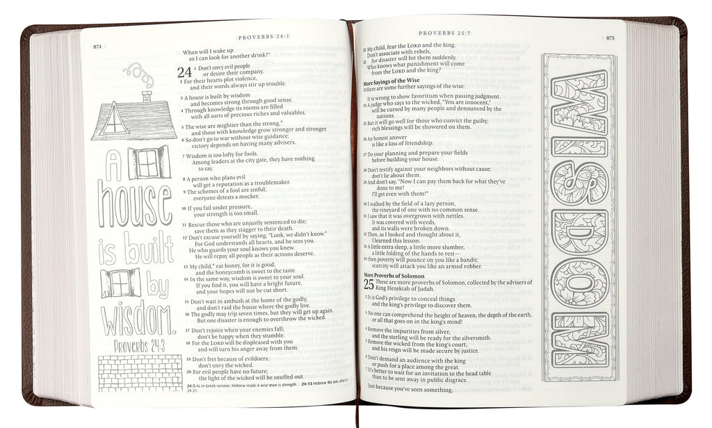 High quality dark brown leather NLT Inspire Catholic Bible for Catholics seeking spiritual guidance