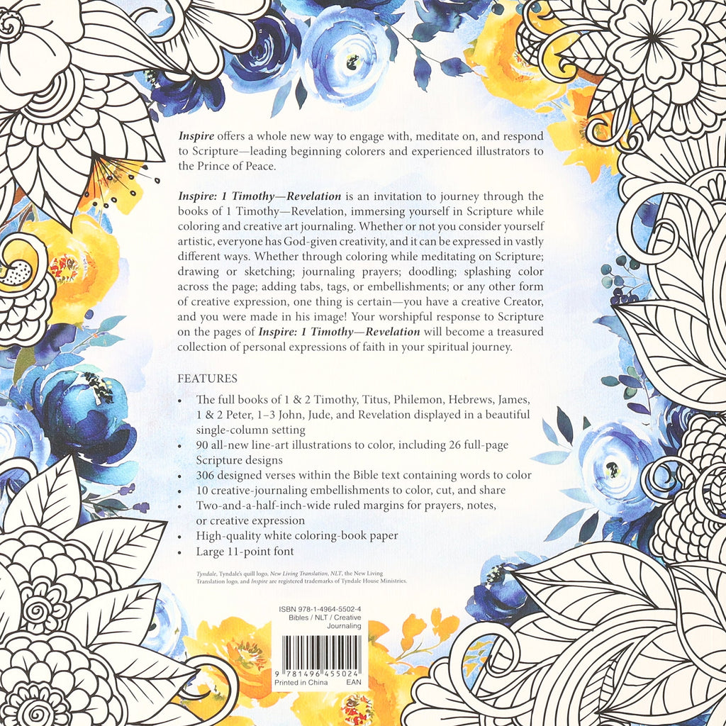 NLT Inspire Bible, creative study and journaling, New Living Translation