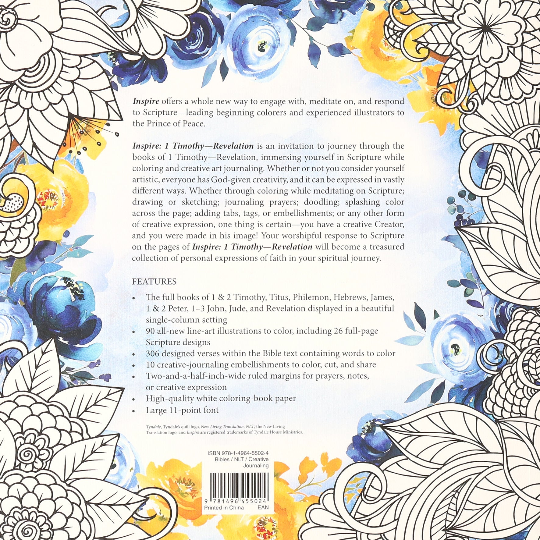 NLT Inspire Bible, creative study and journaling, New Living Translation