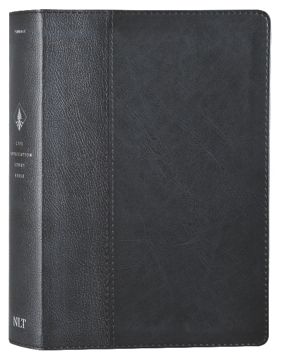 Black leather-bound Red Letter Edition NLT Life Application Study Bible