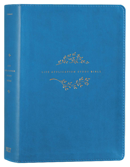 New Living Translation Bible Study Bible with teal blue cover and red letter edition