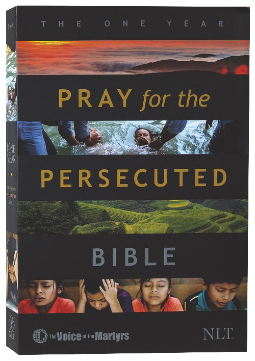 A one-year devotional Bible in NLT translation with Voice of the Martyrs support