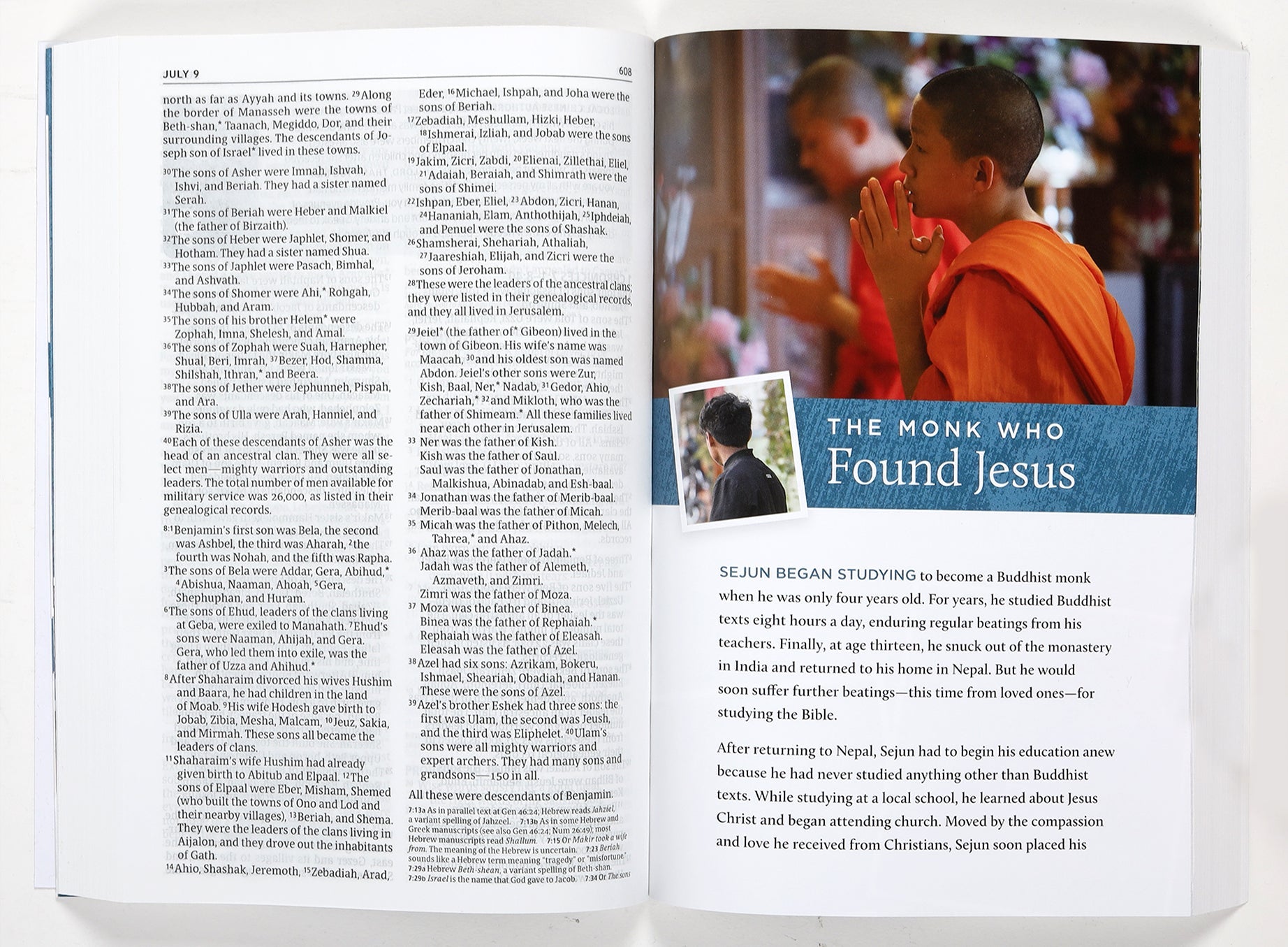 Bible for pray and worship with New Living Translation and Voice of the Martyrs