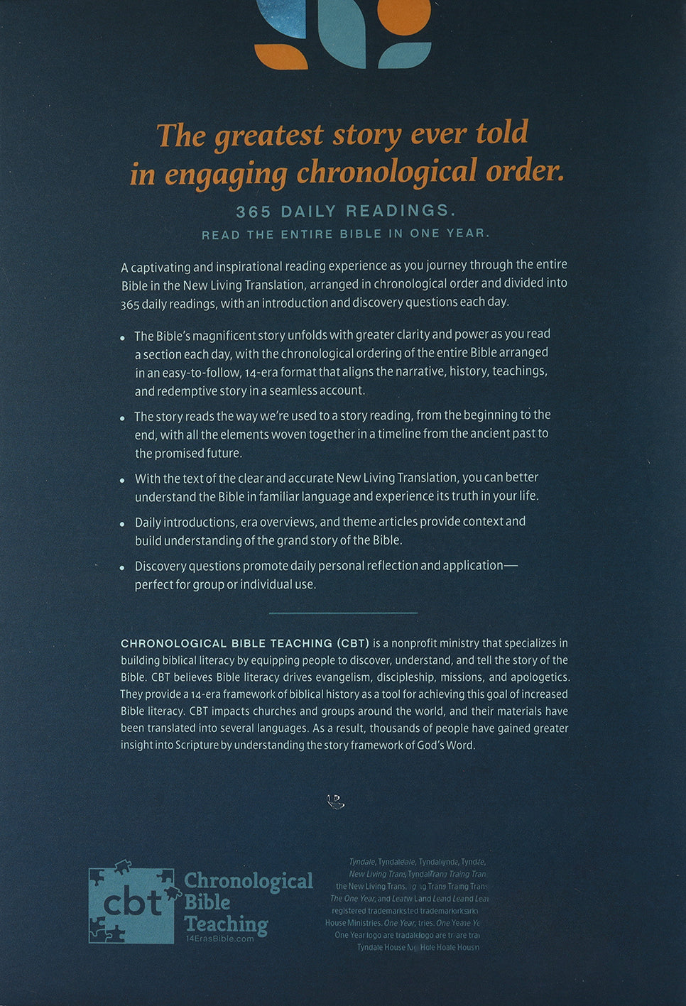 NLT One Year Chronological Study Bible Close-up