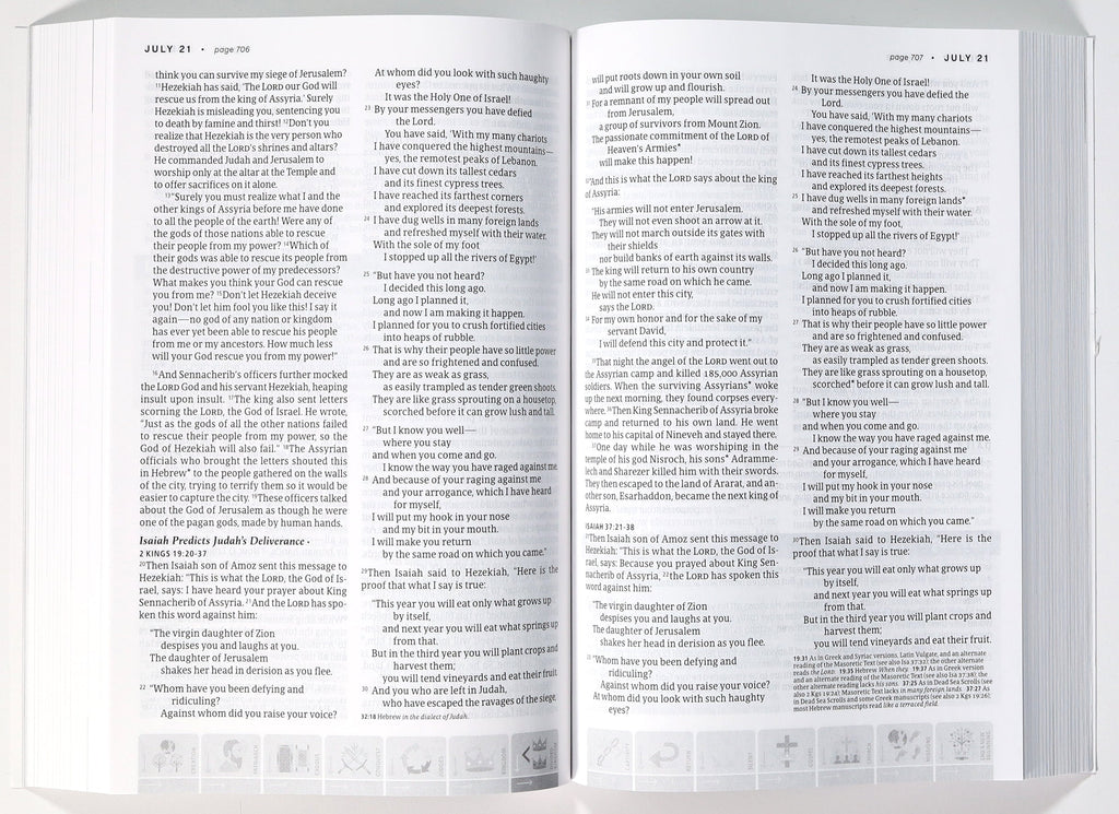 Back cover of the NLT One Year Chronological Study Bible