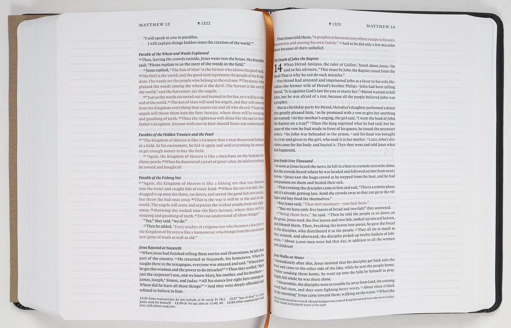 NLT Wide Margin Bible with red letter cross references and filament enabled edition