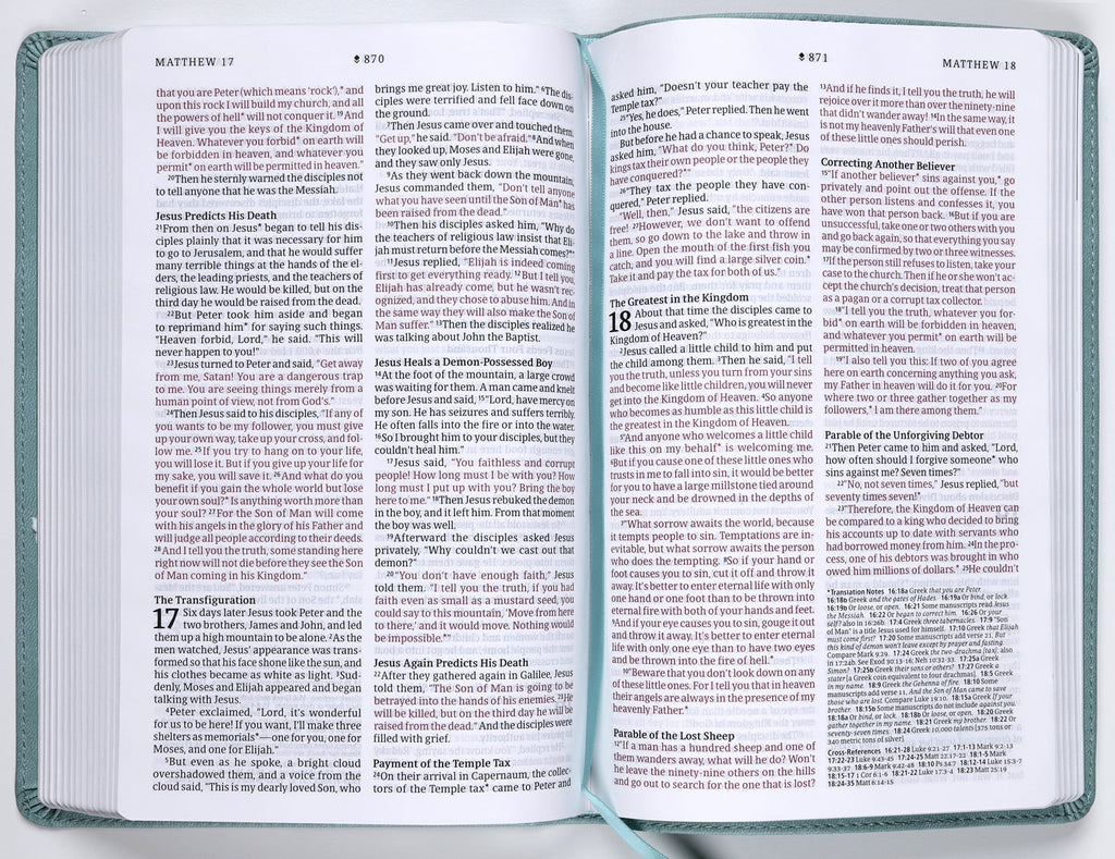 NLT Thinline Reference Bible Filament Enabled Edition Floral Leaf Teal (Red Letter Edition)