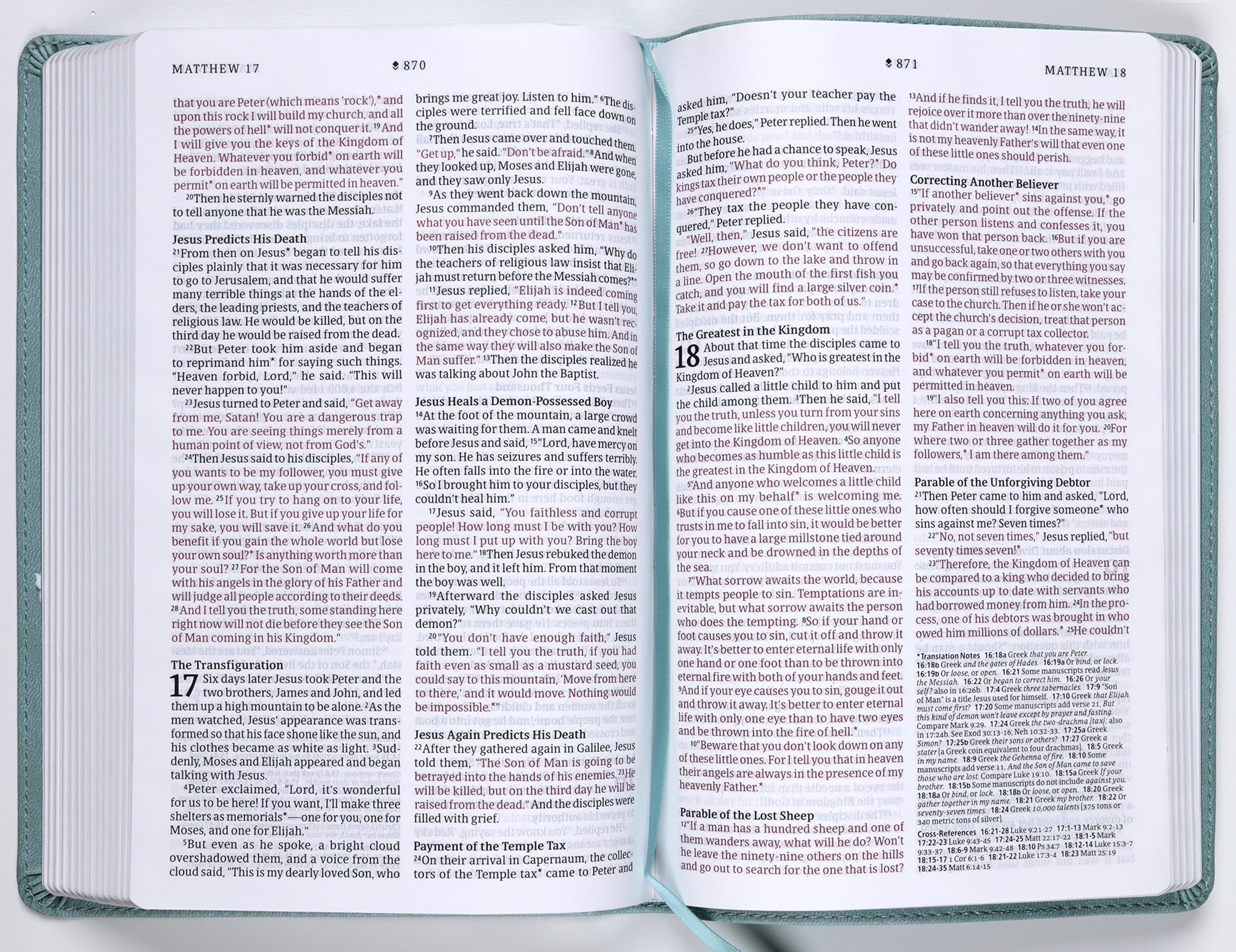 NLT Thinline Reference Bible Filament Enabled Edition Floral Leaf Teal (Red Letter Edition)