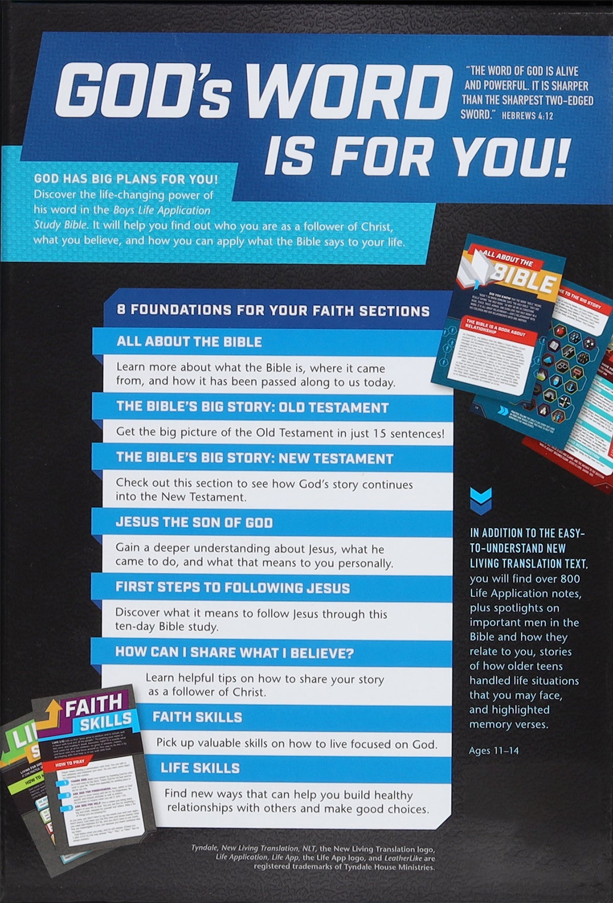 NLT Boys Life Application Study Bible Blue/Neon/Glow Indexed