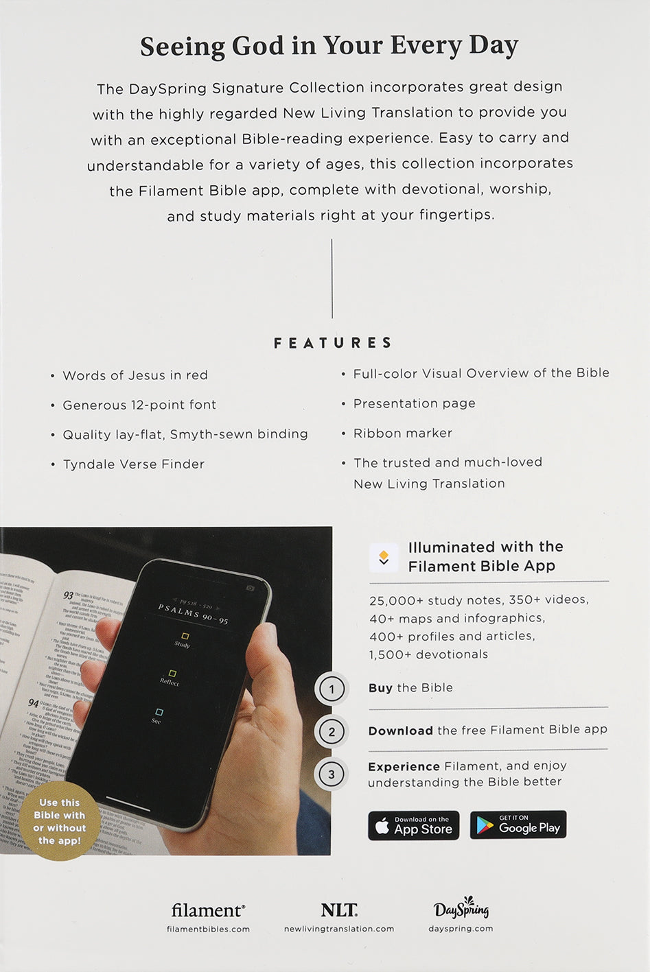 Personal Size Giant Print Bible in the New Living Translation with Filament Enabled Technology