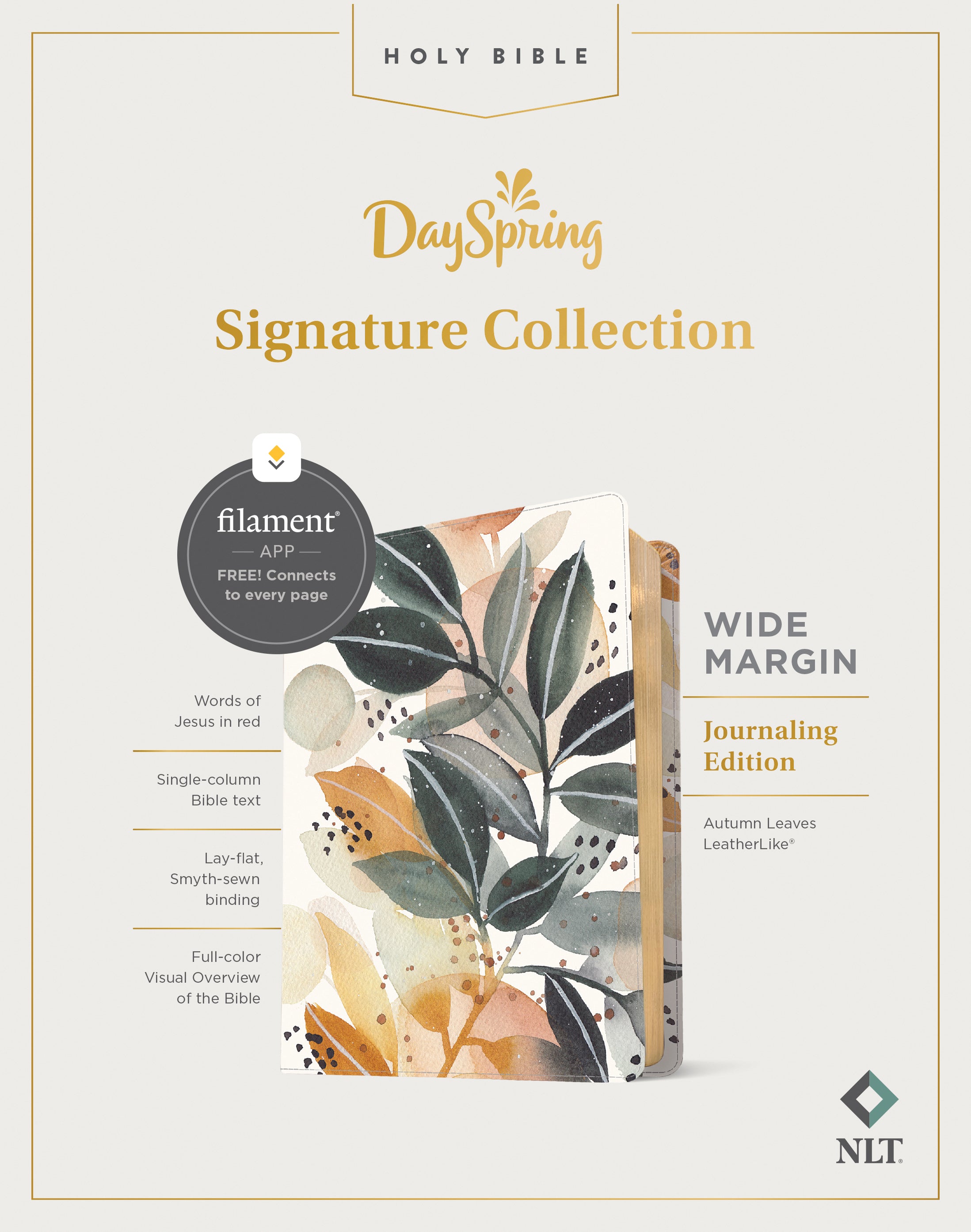NLT Wide Margin Bible Filament Enabled Edition Autumn Leaves Dayspring Signature Collection (Red Letter Edition) (Dayspring Signature Collection)