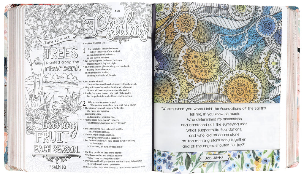 NLT Inspire Faith Bible Filament Enabled Edition Watercolor Garden