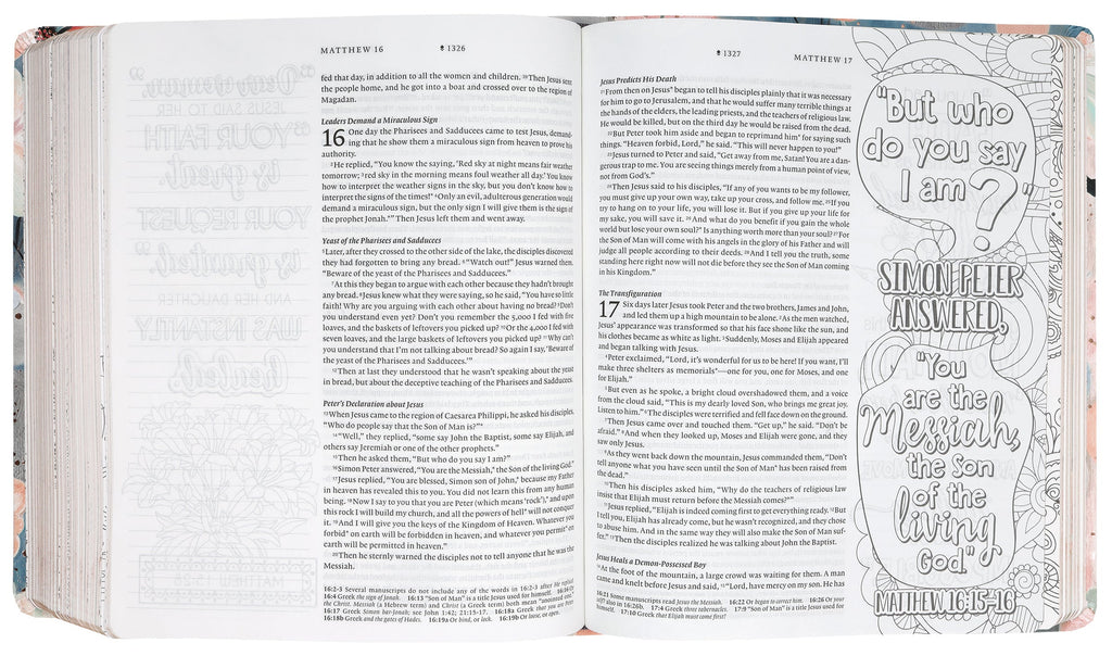 Front view of the Inspire Faith Bible watercolor garden devotional journal with a lovely watercolor watercolor design.