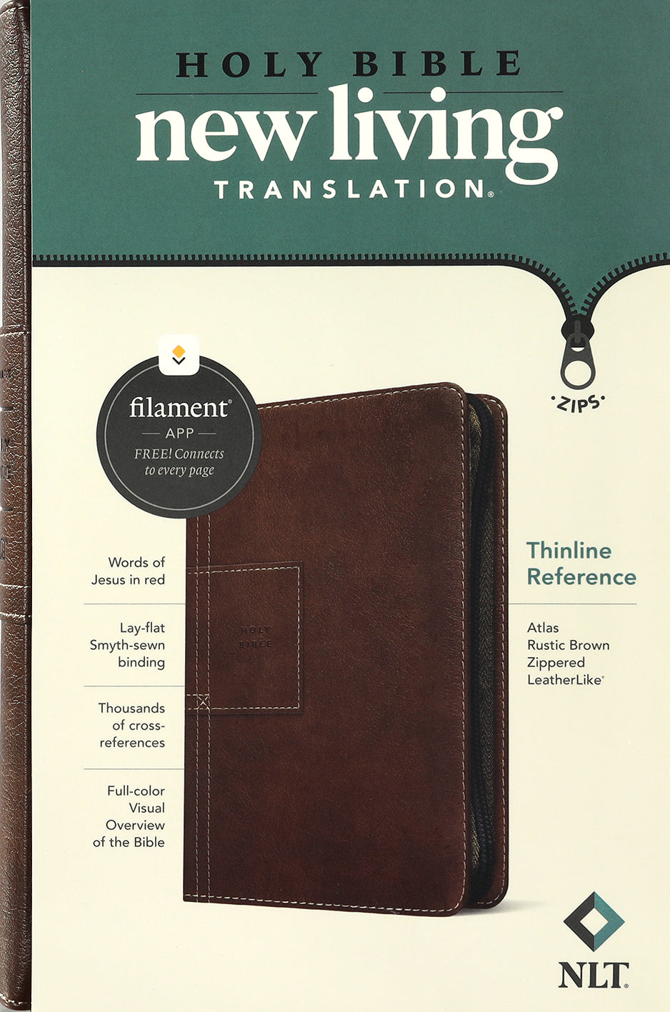 New Living Translation NLT Thinline Reference Zipper Bible, English Edition