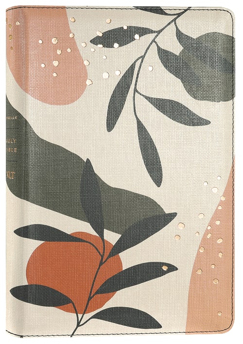 NLT Thinline Reference Zipper Bible Filament Enabled Edition with red letter edition and sunset branches design