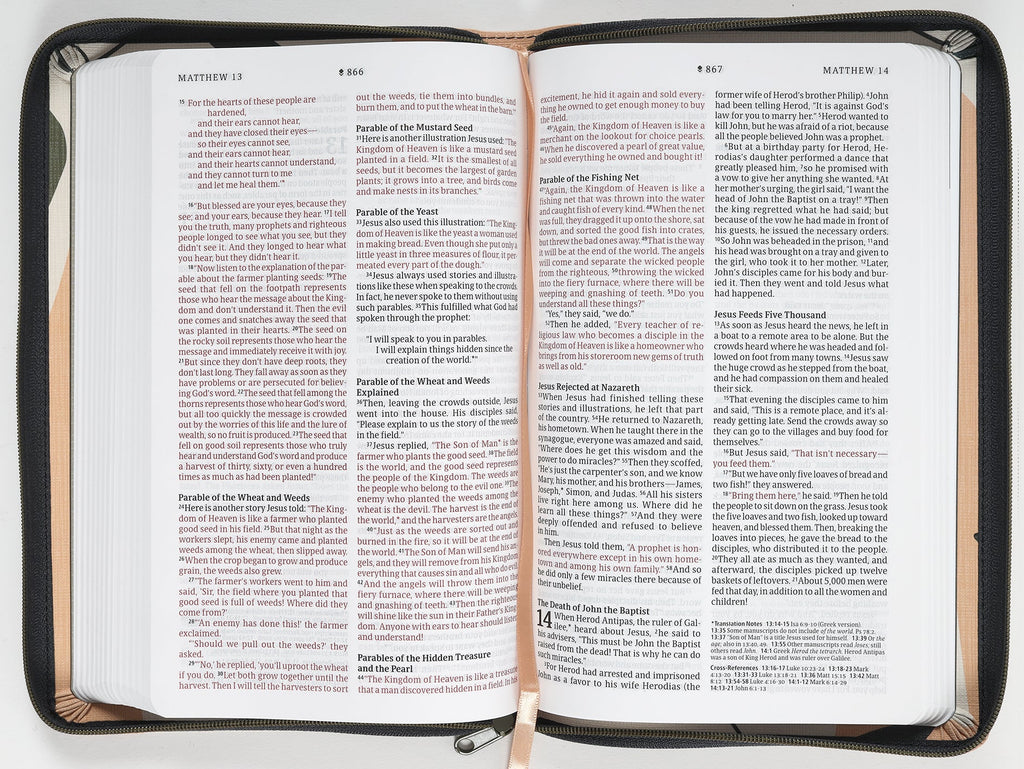 NLT Thinline Reference Zipper Bible Filament Enabled Edition Sunset Branches (Red Letter Edition)